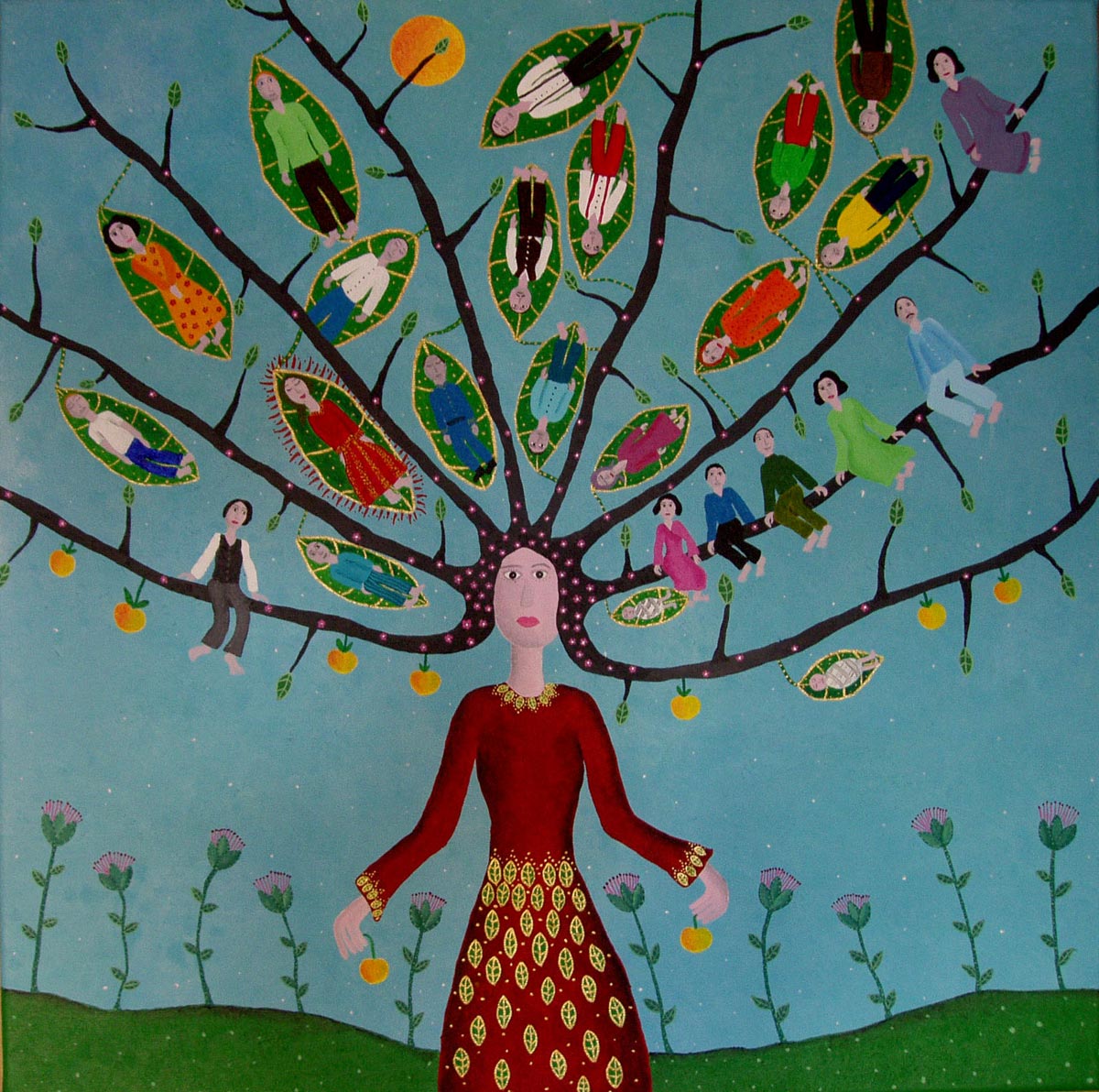 Family Tree, NOT FOR SALE,70 x 70 cm, acrylic on canvas