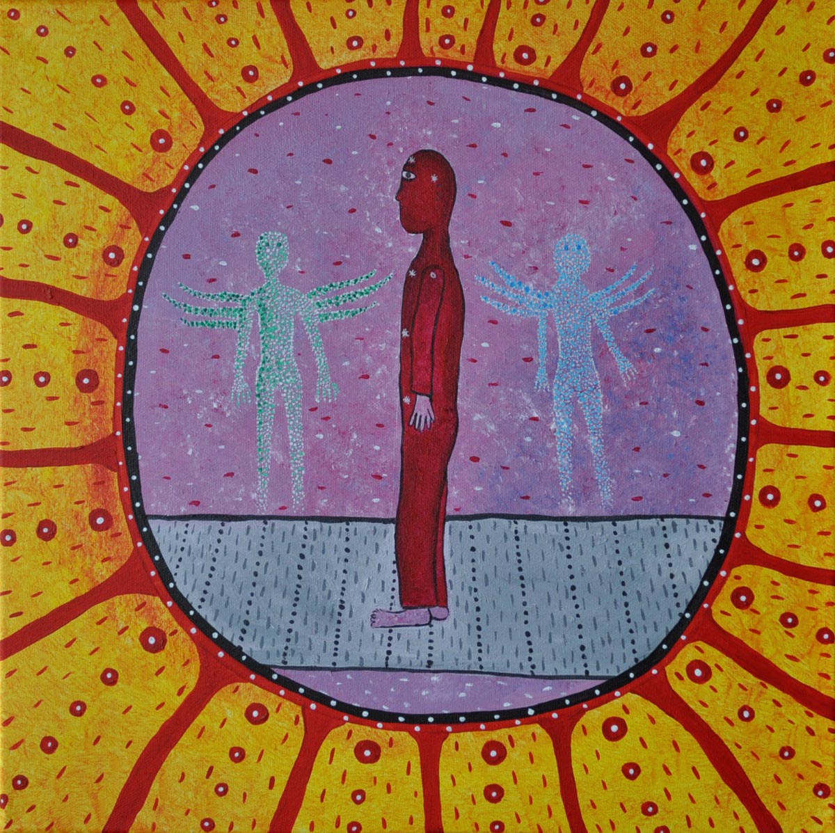 Implants, 40 x 40 cm, Acrylic on canvas
