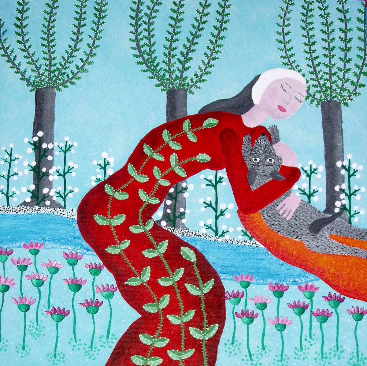 Visit, NOT FOR SALE, 50 x 50, acrylic on canvas